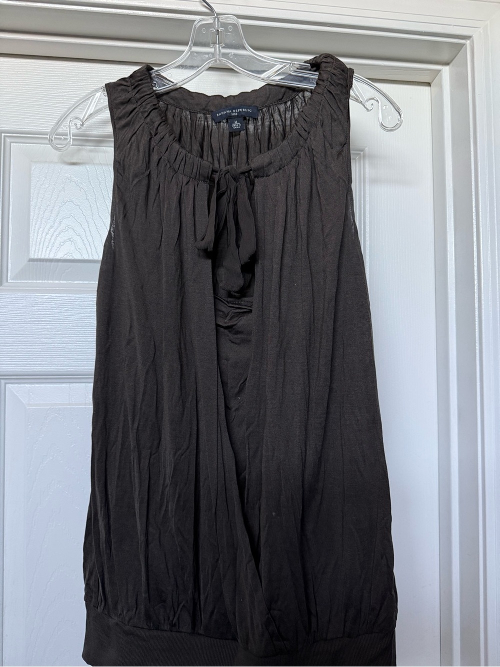 Banana Republic Dark Brown Sleeveless Tie-Front Camisole